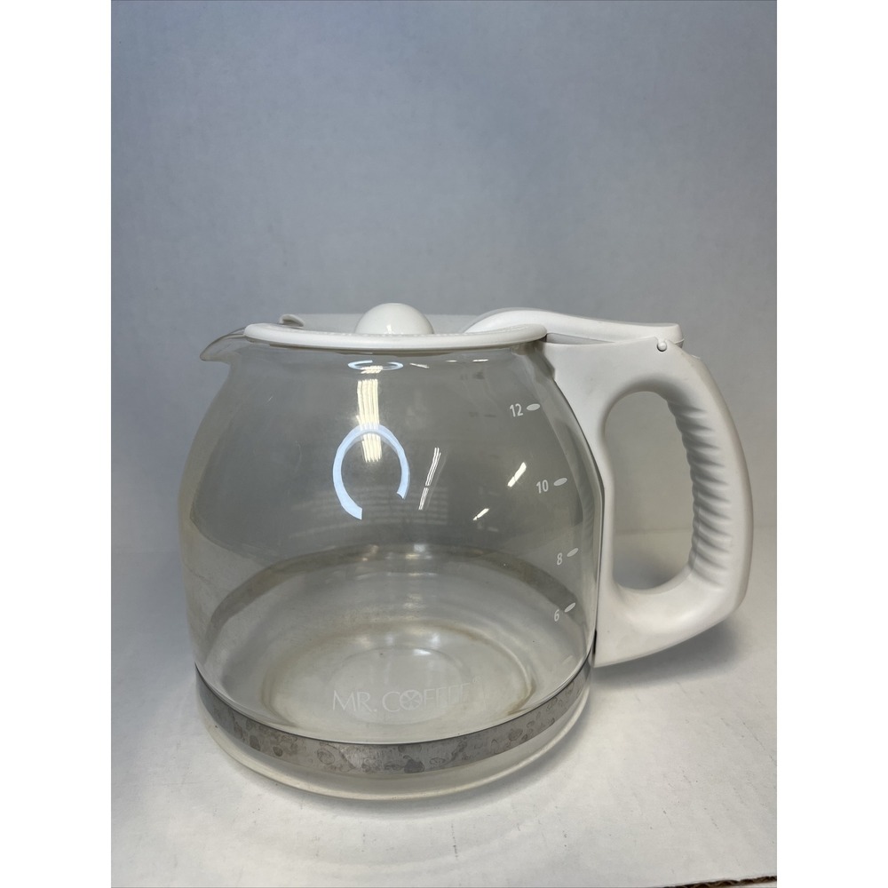 Mr. Coffee 12 Cup Glass Replacement Pot Carafe White Lid Handle